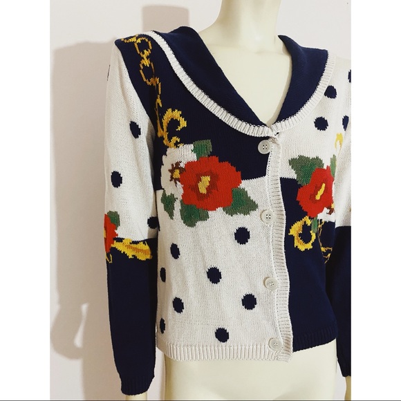 Vintage 90s Cottage Core Cardigan Sweater - Picture 3 of 8